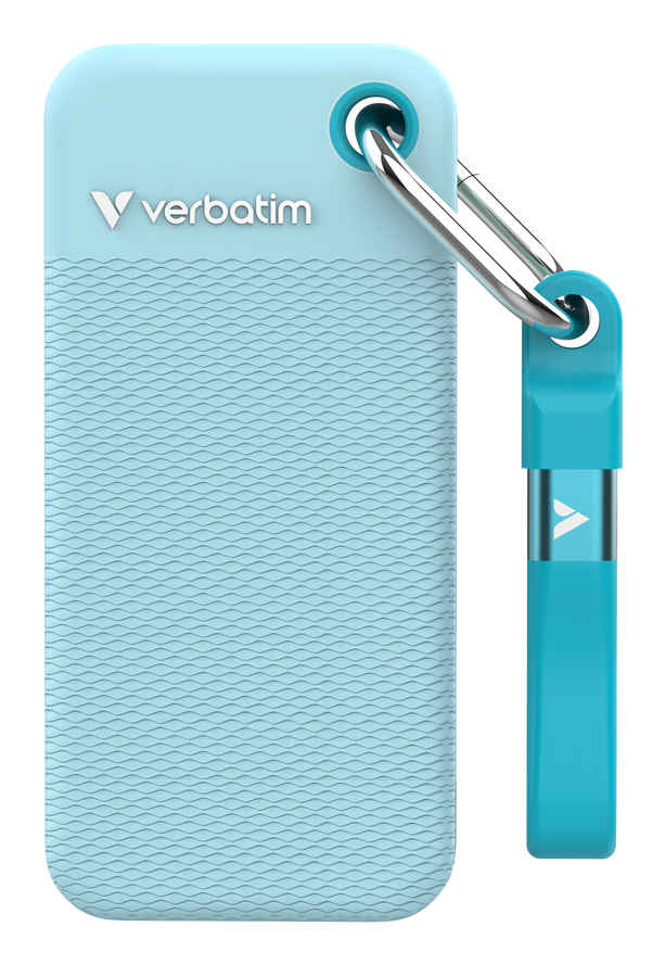 [32325] Verbatim Pocket SSD USB 3.2 Gen 2 2TB Polar Blue incl. two rubber sleeves