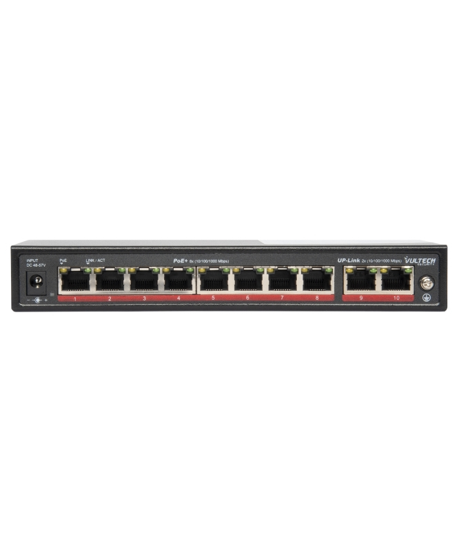 Vultech Security VS-POE3082GE-120W network switch Unmanaged Gigabit Ethernet (10/100/1000) Power over Ethernet (PoE) Black