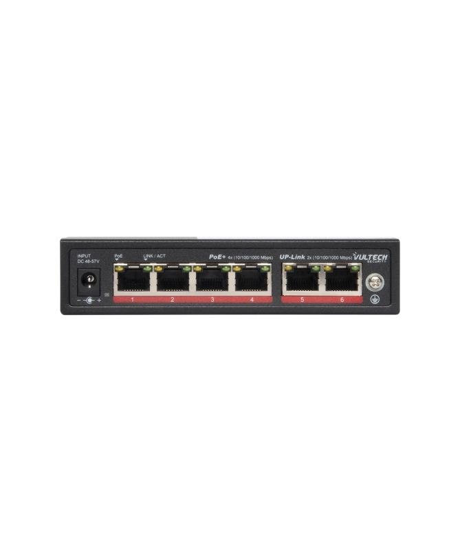 Vultech Security VS-POE3042GE-60W network switch Unmanaged Gigabit Ethernet (10/100/1000) Power over Ethernet (PoE) Black