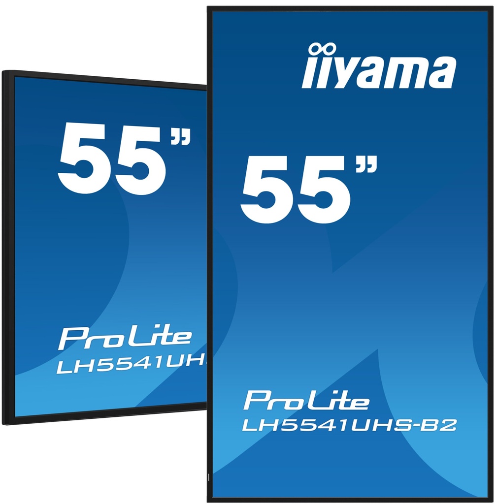 [LH5541UHS-B2] iiyama LH5541UHS-B2 Signage Display Kiosk design 138.7 cm (54.6") LCD 500 cd/m² 4K Ultra HD Black Built-in processor 24/7