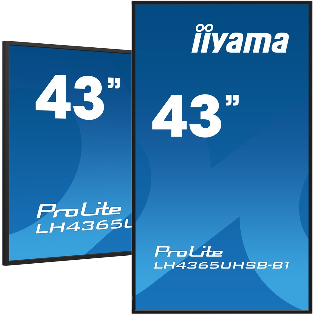 [LH4365UHSB-B1] iiyama LH4365UHSB-B1 Signage Display Kiosk design 108 cm (42.5") LED Wi-Fi 800 cd/m² 4K Ultra HD Black Built-in processor Android 11 24/7