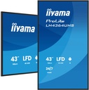 iiyama LH4364UHS-B1AG Signage Display Digital signage flat panel 109.2 cm (43") LED Wi-Fi 500 cd/m² 4K Ultra HD Black Built-in processor Android 24/7