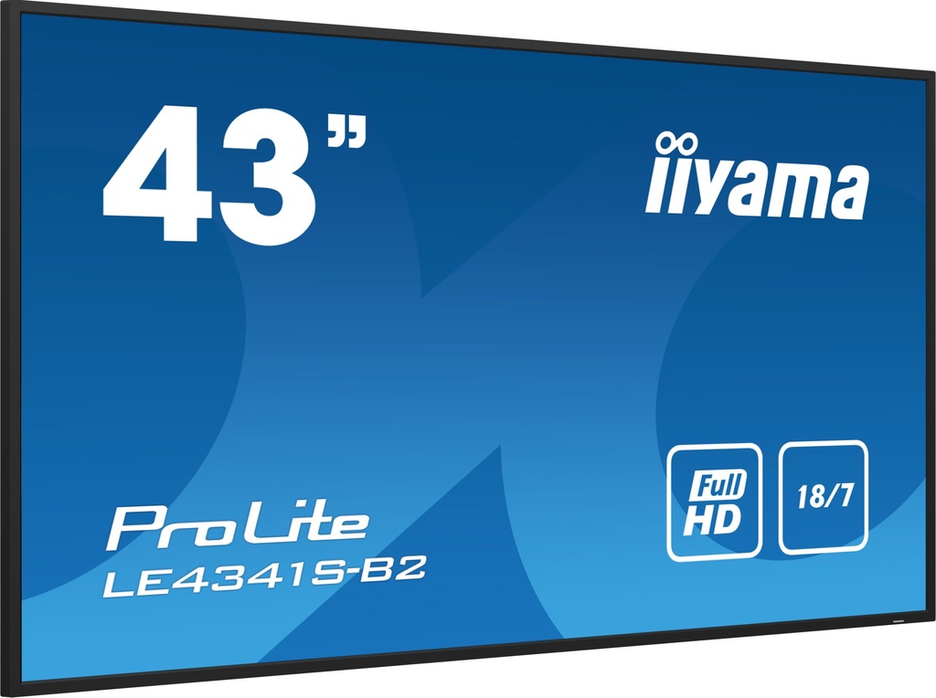 iiyama PROLITE LE4341S-B2 Digital signage flat panel 108 cm (42.5") LCD 350 cd/m² Full HD Black 18/7