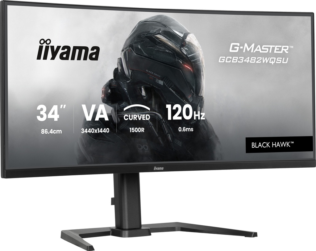 iiyama GCB3482WQSU-B1 computer monitor 86.4 cm (34") 3440 x 1440 pixels UltraWide Quad HD LED Black