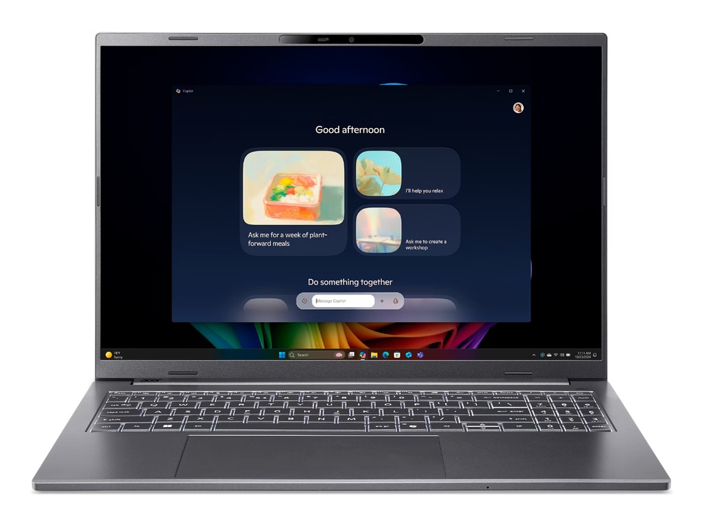 Acer Aspire 16 AI A16-52M-55U5 Copilot+ PC Intel Core Ultra 5 226V Laptop 40.6 cm (16") WUXGA 16 GB LPDDR5x-SDRAM 1 TB SSD Wi-Fi 7 (802.11be) Windows 11 Home Italian Grey