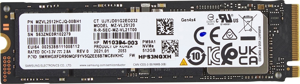 [5R8X9AA#ABB] HP 512GB PCIe-4x4 NVMe M.2 SSD PCI Express 4.0