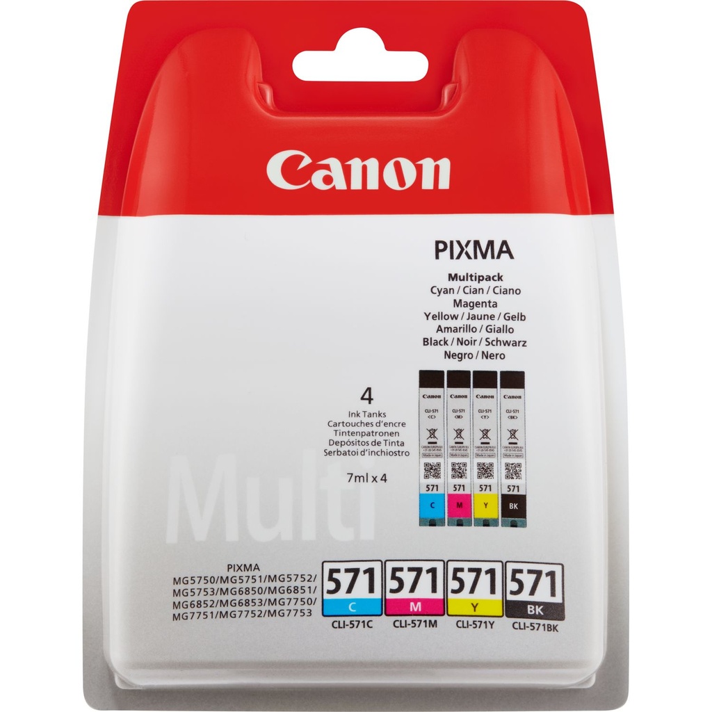 [0386C004] Canon CLI-571 Multipack ink cartridge 4 pc(s) Original Black, Cyan, Magenta, Yellow