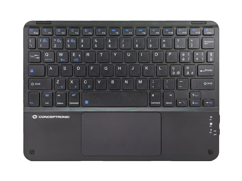 Conceptronic TOBIN01BIT 10-inch Bluetooth Touchpad Keyboard, QWERTY Italian