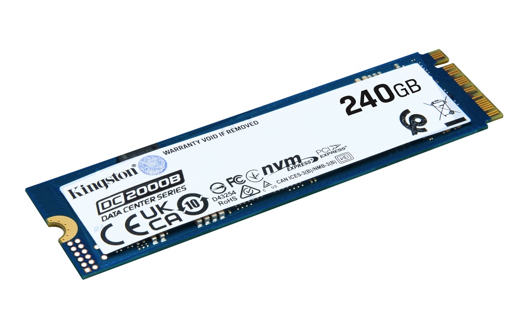 [SEDC2000BYM8/240G] Kingston Technology 240G DC2000B PCIe 4.0 M.2 2280 Enterprise SSD (Non-Heatsink)
