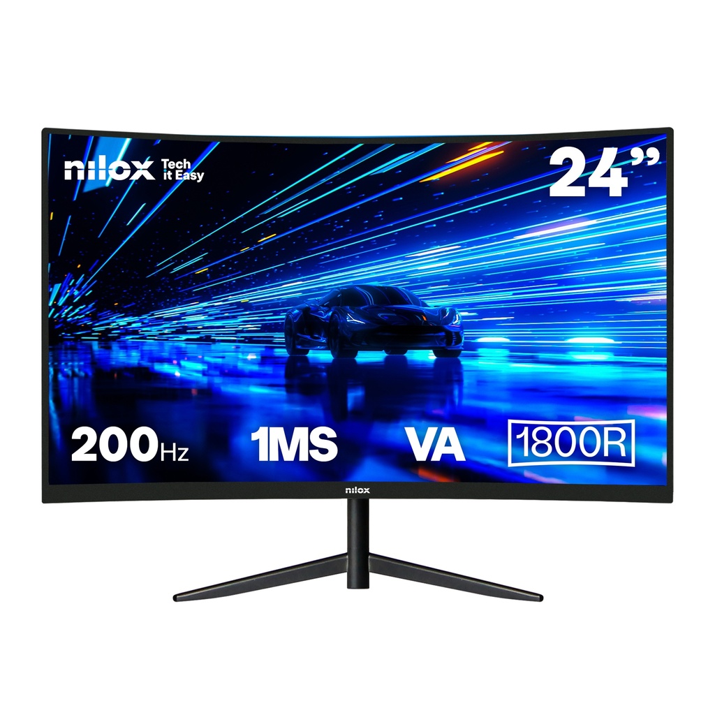 Nilox MONITOR 23 8 CURVO 200HZ HDMI DP computer monitor 60.5 cm (23.8") 1920 x 1080 pixels Full HD LCD Black