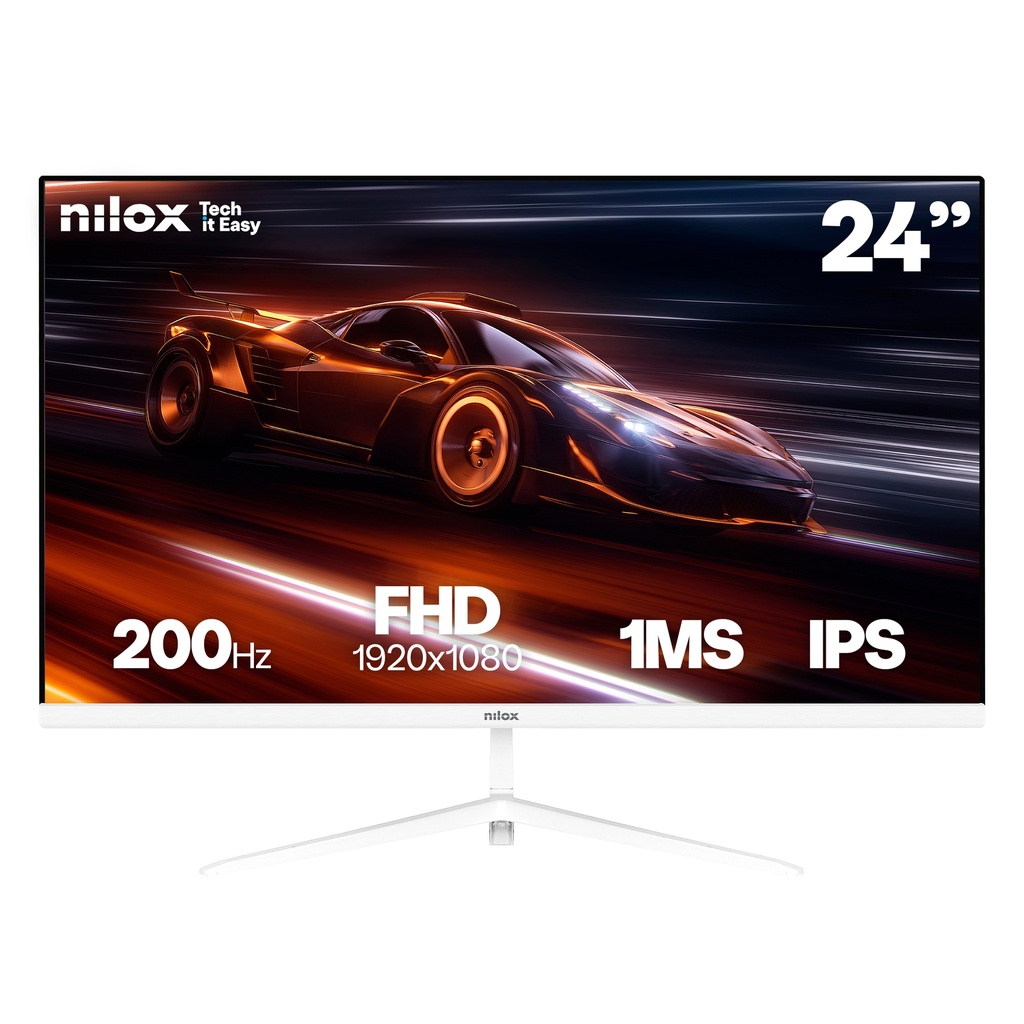 Nilox MONITOR 24 IPS 200HZ 1MS HDMI Y DP computer monitor 60.5 cm (23.8") 1920 x 1080 pixels Full HD LCD White