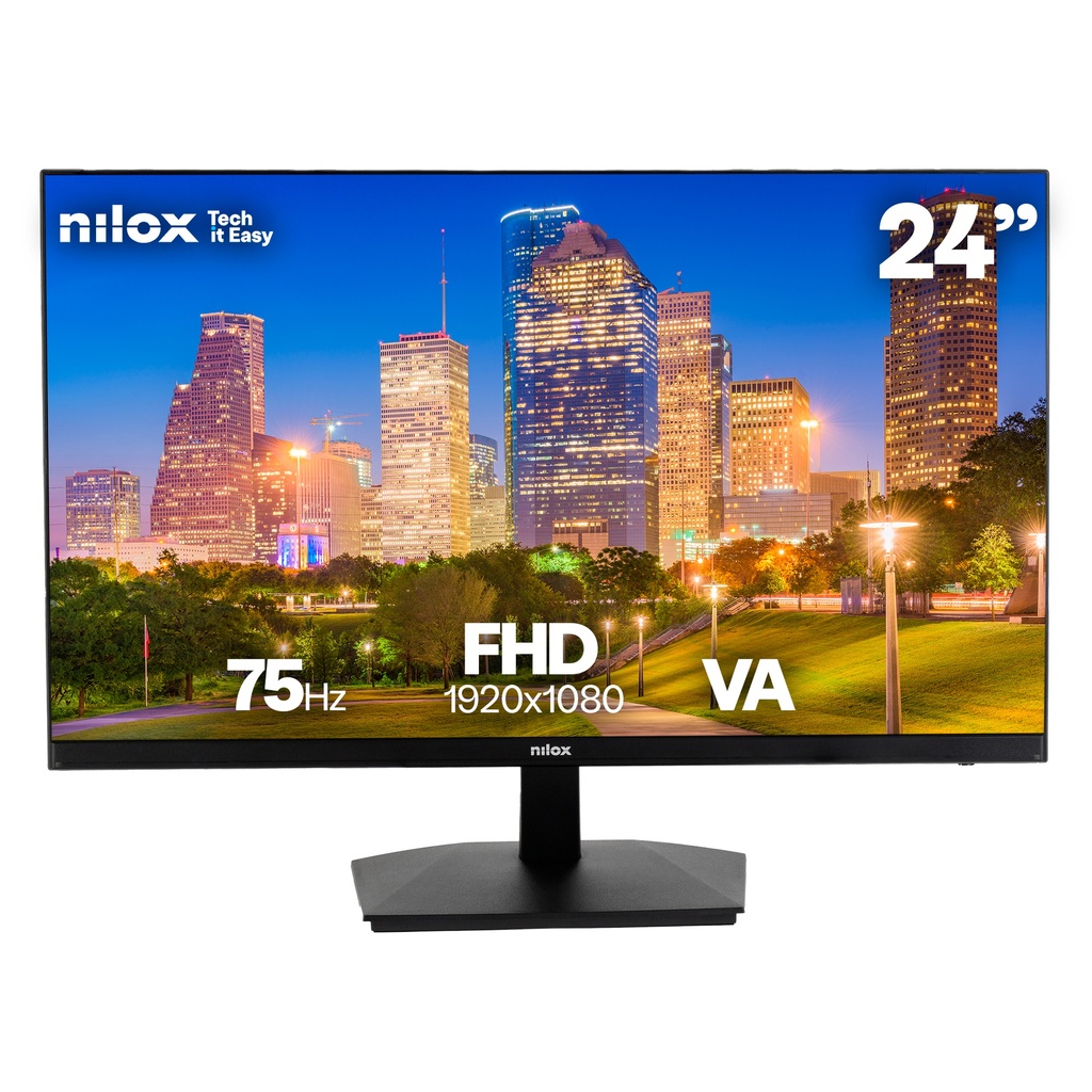 Nilox MONITOR 23.8" NXM24FHD11 LED FHD 75HZ 16:9 5MS HDMI/VGA computer monitor 61 cm (24") 1920 x 1080 pixels Full HD Black