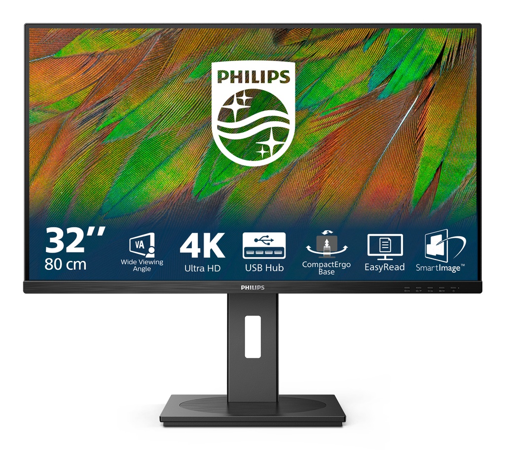 Philips 3000 series 32B1N3800/00 computer monitor 81.3 cm (32") 3840 x 2160 pixels 4K Ultra HD LCD Black