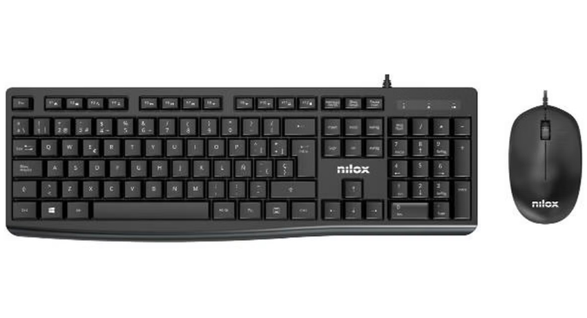 [NXMOWI3014] Nilox NXKME0012 keyboard Mouse included Universal USB QWERTY Spanish Black