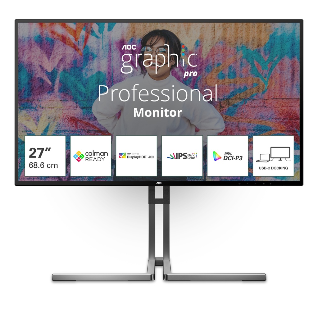[U27U3CV] AOC U3 U27U3CV computer monitor 68.6 cm (27") 3840 x 2160 pixels 4K Ultra HD LCD Black