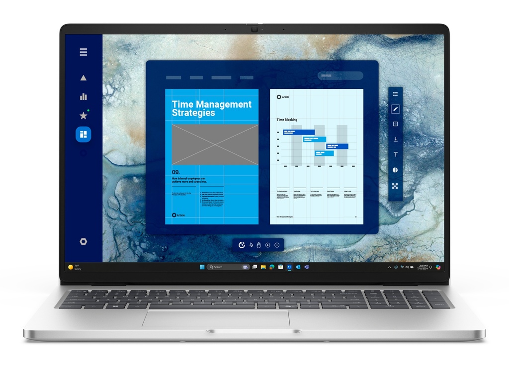 [T9PTT] DELL Pro 16 PC16250 Intel Core Ultra 7 255U Laptop 40.6 cm (16") Full HD+ 16 GB DDR5-SDRAM 512 GB SSD Wi-Fi 6E (802.11ax) Windows 11 Pro Italian Platinum, Silver