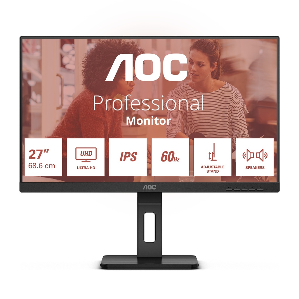 [U27E3UF] AOC E3 U27E3UF computer monitor 68.6 cm (27") 3840 x 2160 pixels 4K Ultra HD LED Black