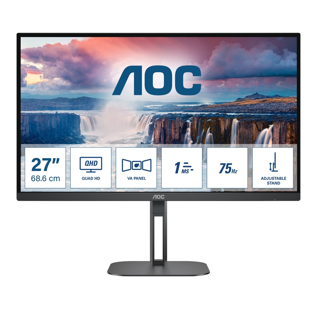 [Q27V5N/BK] AOC V5 Q27V5N/BK computer monitor 68.6 cm (27") 2560 x 1440 pixels Quad HD LED Black