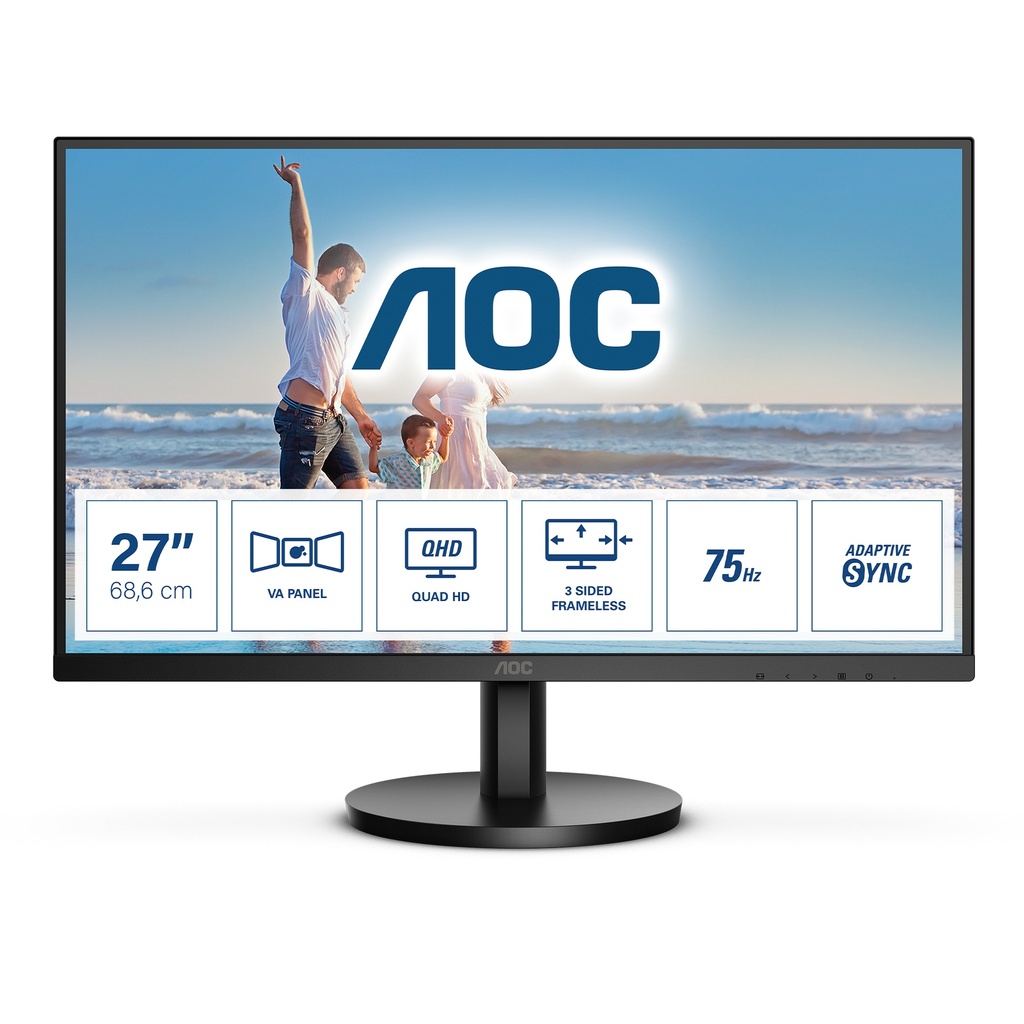 [Q27B3MA] AOC Q27B3MA computer monitor 68.6 cm (27") 2560 x 1440 pixels Quad HD LED Black