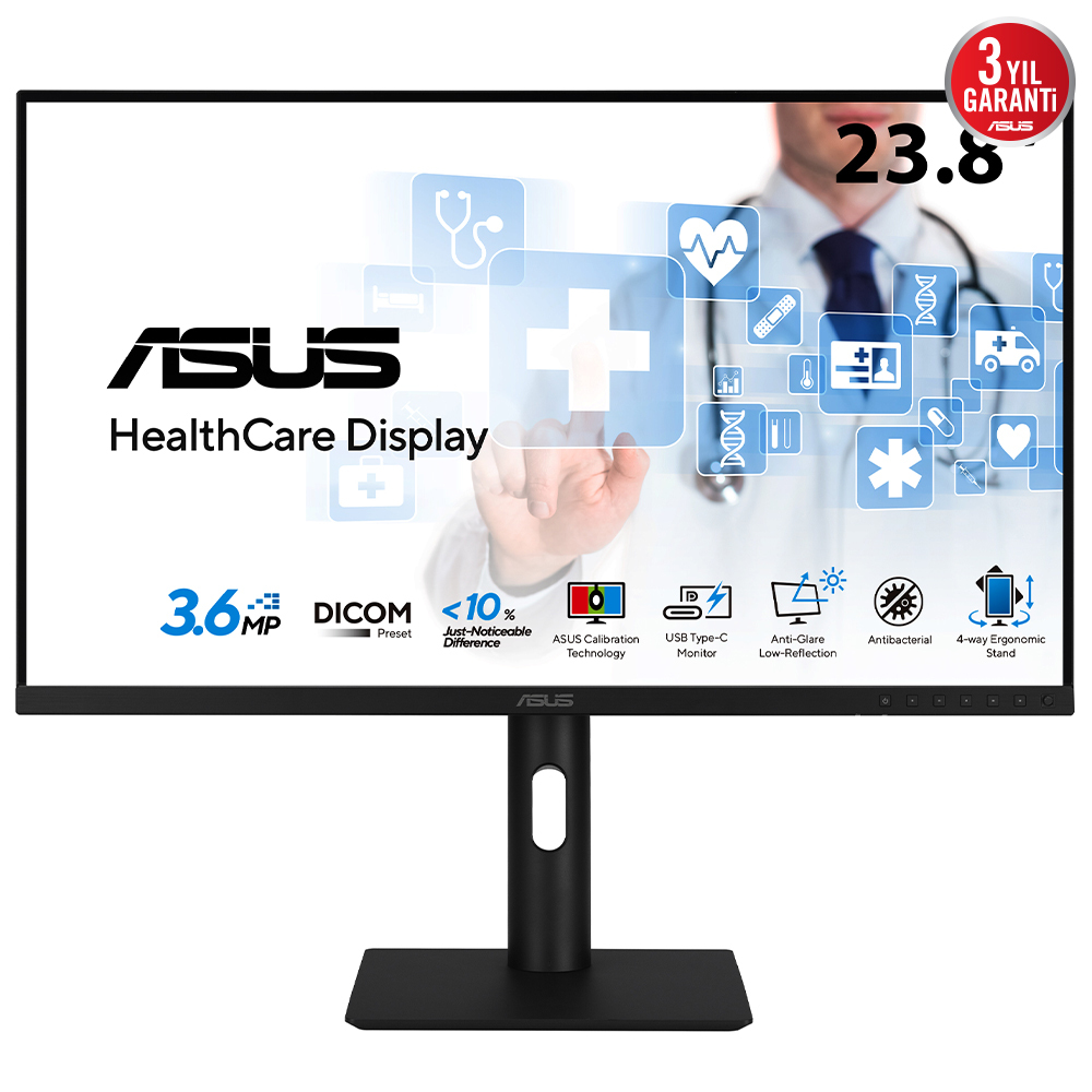 [90LM0900-B01M70] ASUS HA2441A computer monitor 60.5 cm (23.8") 2560 x 1440 pixels Quad HD LCD Black