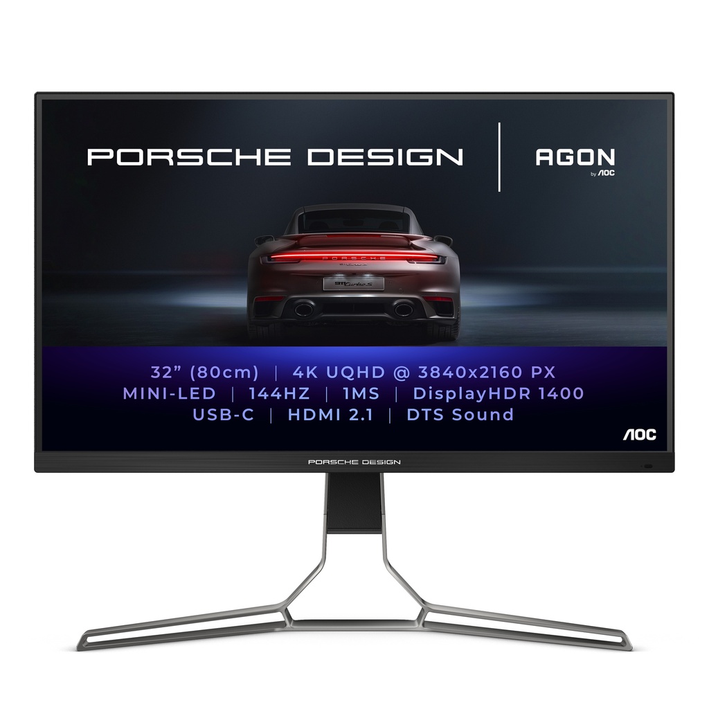 [PD32M] AOC Porsche PD32M computer monitor 80 cm (31.5") 3840 x 2160 pixels 4K Ultra HD LCD Black, Grey