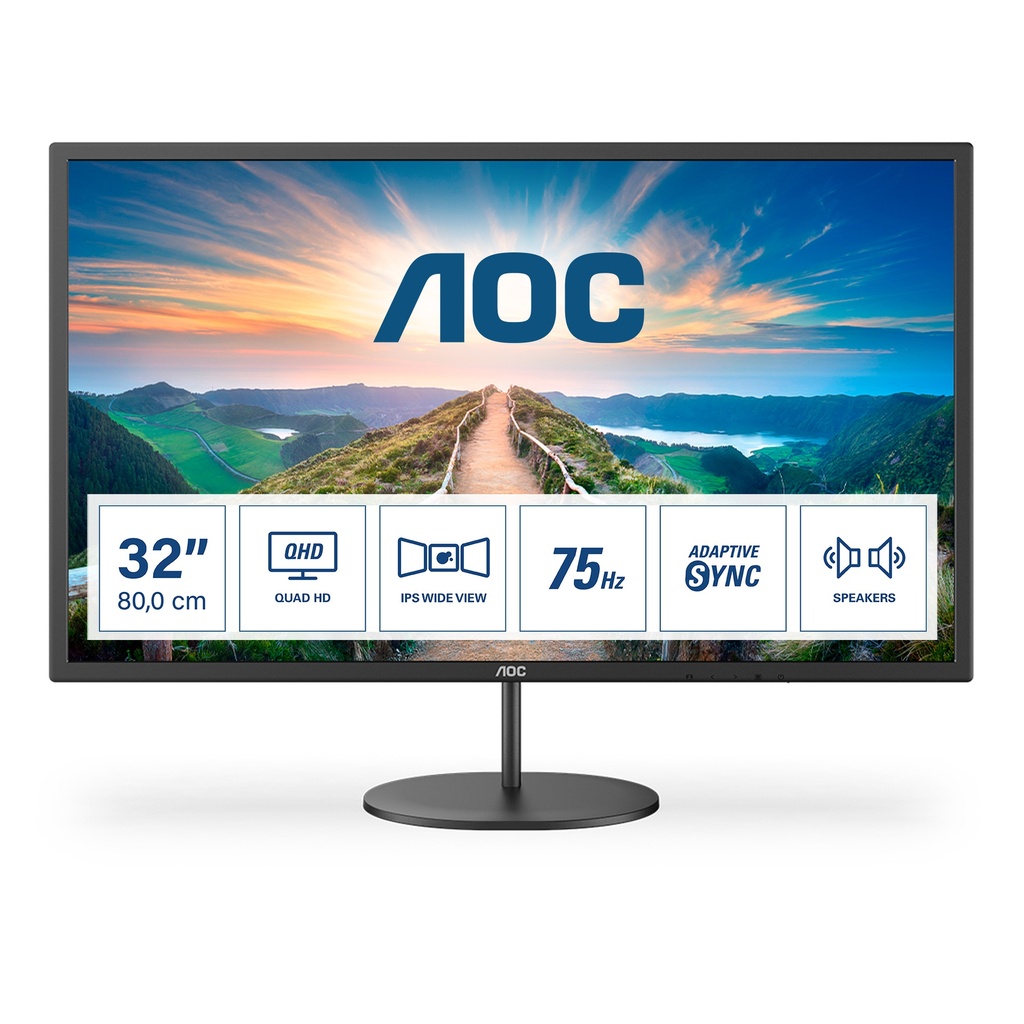 [Q32V4] AOC V4 Q32V4 computer monitor 80 cm (31.5") 2560 x 1440 pixels 2K Ultra HD LED Black