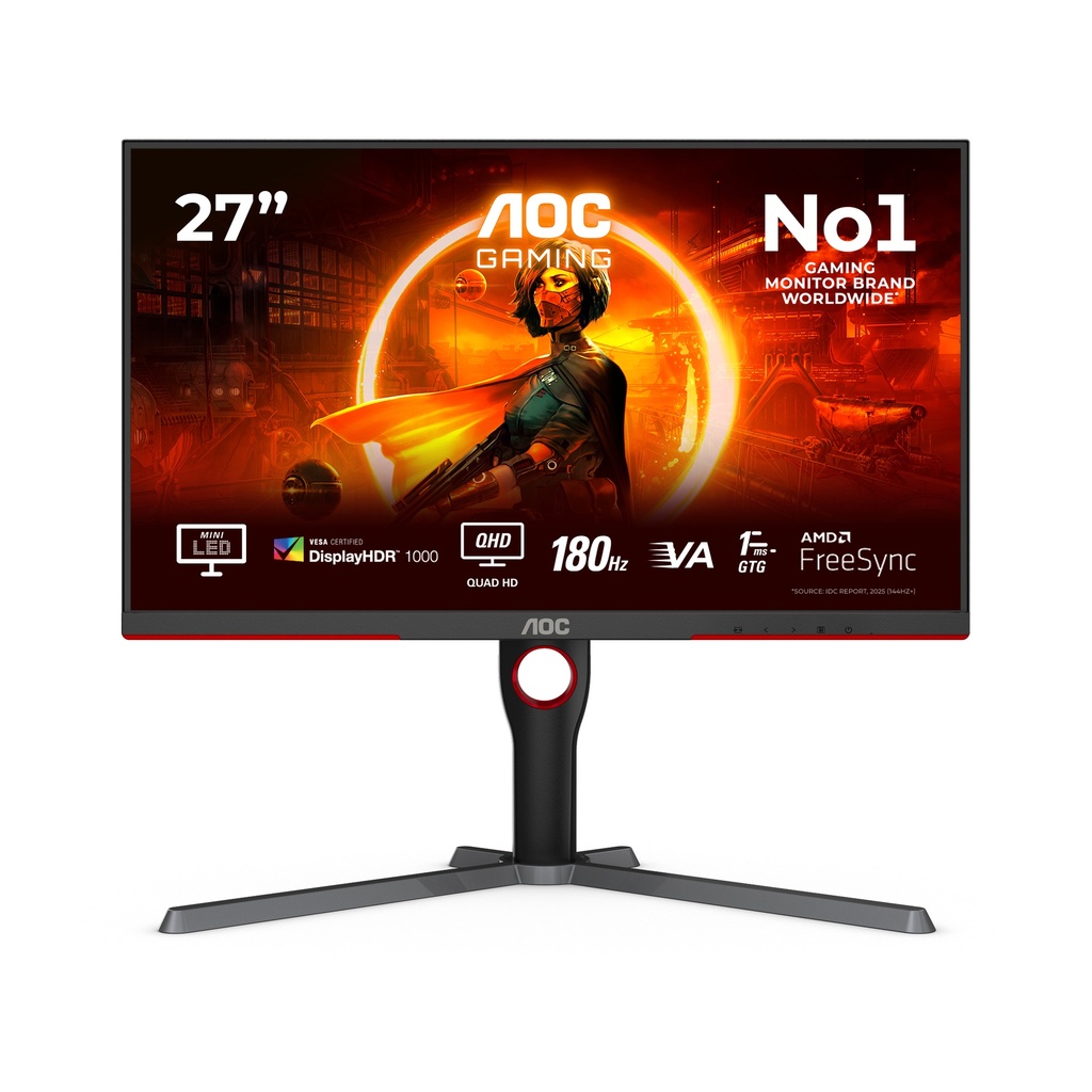 [Q27G3XMN/BK] AOC G3 Q27G3XMN/BK computer monitor 68.6 cm (27") 2560 x 1440 pixels 2K Ultra HD LED Black