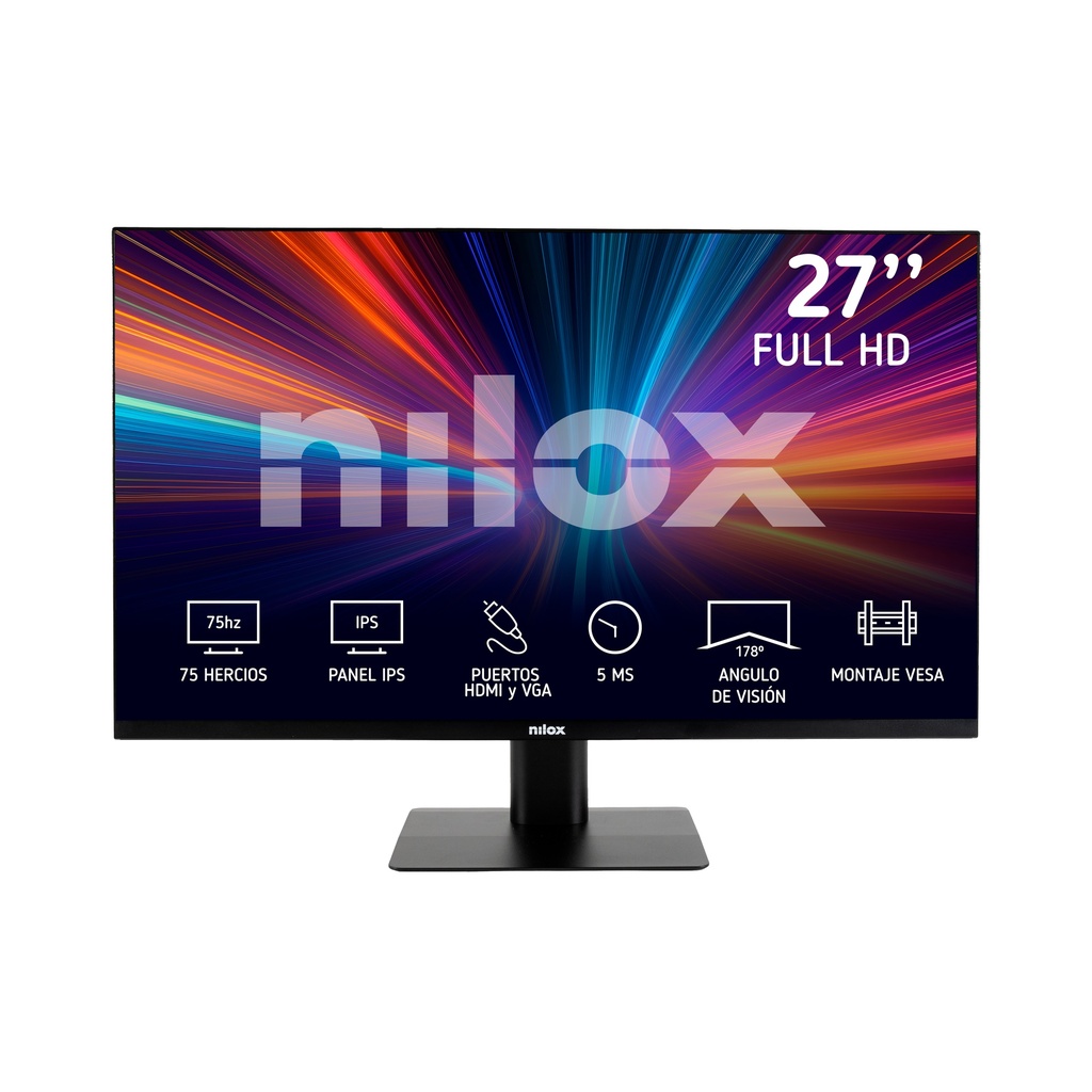 Nilox MONITOR 27" NXM27FHD11 LED IPS FHD 75HZ 16:9 5MS HDMI/VGA-Desprecintado computer monitor 68.6 cm (27") 1920 x 1080 pixels Full HD