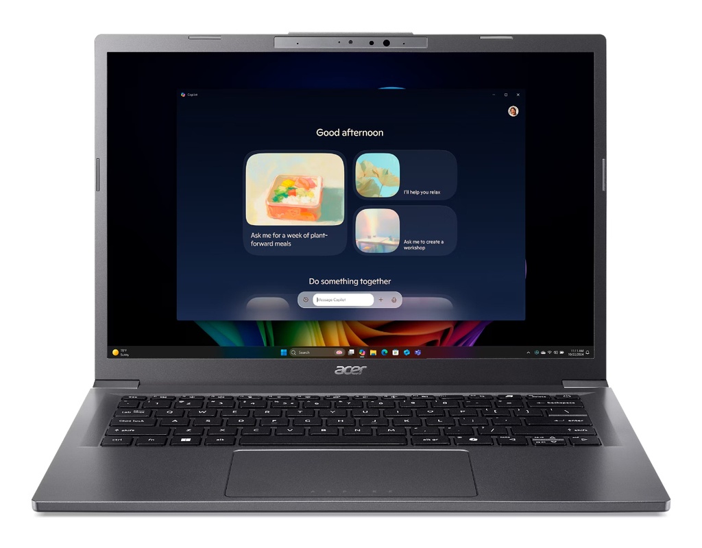 [NX.JFVET.005] Acer Aspire 14 AI A14-52M-75D6 Copilot+ PC Intel Core Ultra 7 256V Laptop 35.6 cm (14") WUXGA 16 GB LPDDR5x-SDRAM 512 GB SSD Wi-Fi 6 (802.11ax) Windows 11 Pro Black