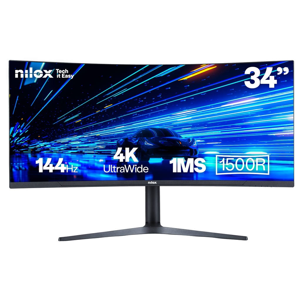 Nilox MONITOR 34" NXM344KD11 ULTRAWIDE 4K CURVO 144HZ 2HDMI 2DP 1MS MMDIA computer monitor 86.4 cm (34") 3440 x 1440 pixels UltraWide Quad HD LED Black