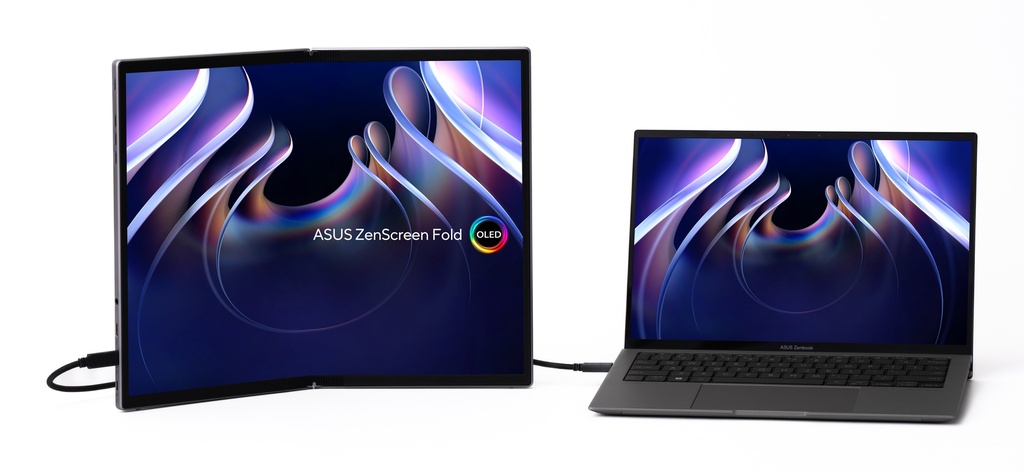 [90LM09EV-B01170] ASUS ZenScreen Fold OLED MQ17QH computer monitor 43.9 cm (17.3") 2560 x 1920 pixels Quad HD Silver