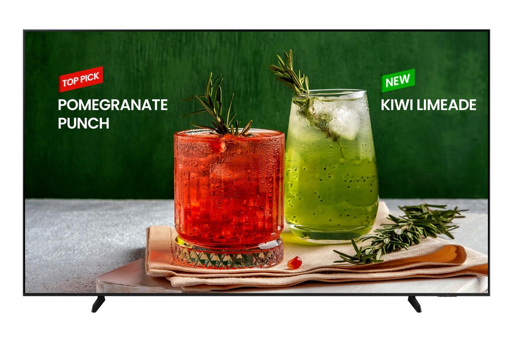 Samsung BE98D-H Digital signage flat panel 2.49 m (98") LED Wi-Fi 4K Ultra HD Black Built-in processor Tizen 16/7