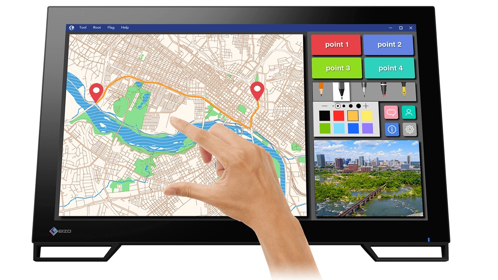 EIZO DuraVision FDF2182WT-BK computer monitor 54.6 cm (21.5") 1920 x 1080 pixels Full HD LED Touchscreen Tabletop Black