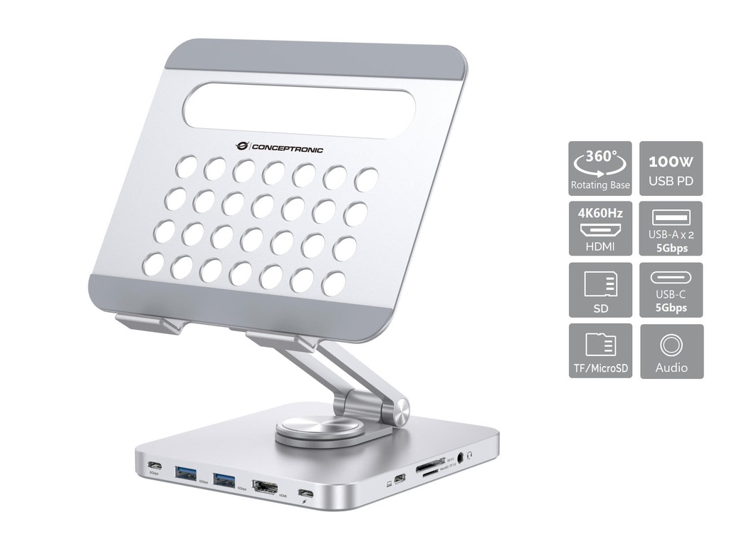 TABLET STAND WITH 8-IN-1 DOCKING