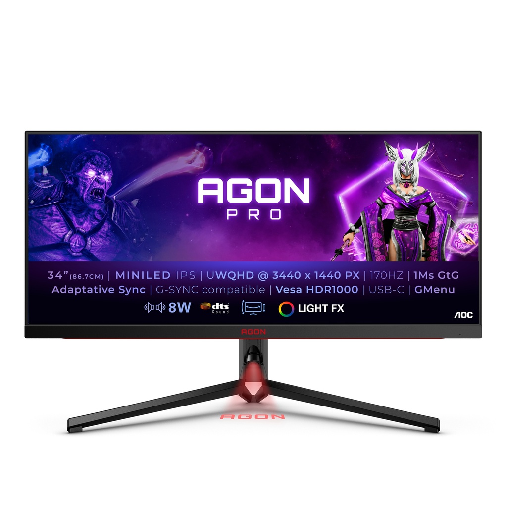 [AG344UXM] AOC AGON PRO AG344UXM computer monitor 86.4 cm (34") 3440 x 1440 pixels UltraWide Quad HD LED Black, Red