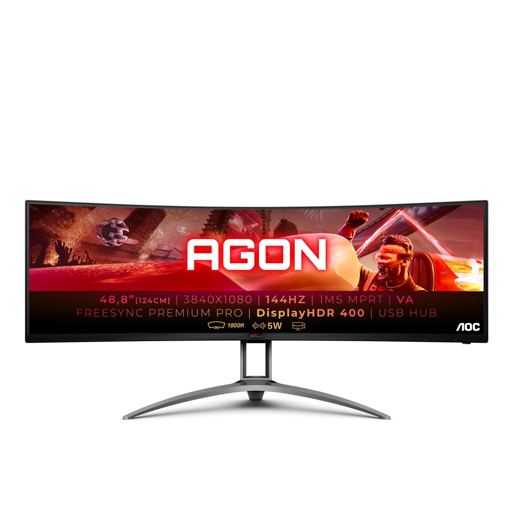 [AG493QCX] AOC AG493QCX computer monitor 124 cm (48.8") 3840 x 1080 pixels Double Full HD LED Black