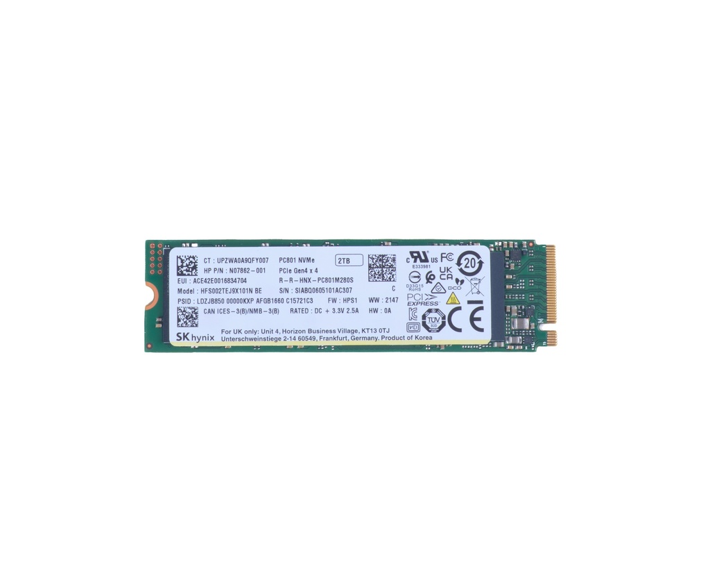 [B8BD7AA] HP 2TB PCIe-4x4 Solid State Drive