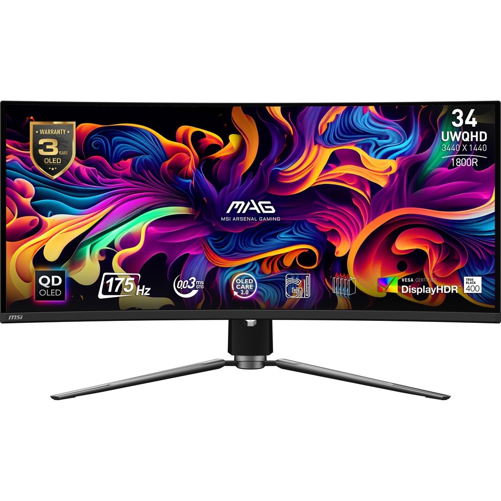 [9S6-3DD04T-001] MSI MAG 341CQP QD-OLED computer monitor 86.4 cm (34") 3440 x 1440 pixels UltraWide Quad HD Black