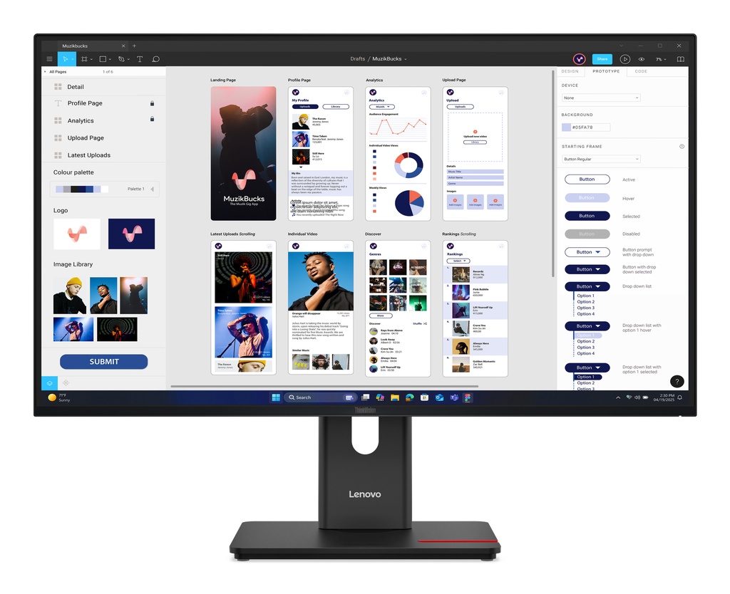 [64B0GAT1EU] Lenovo ThinkVision T32UD-40 computer monitor 80 cm (31.5") 3840 x 2160 pixels 4K Ultra HD LCD Black