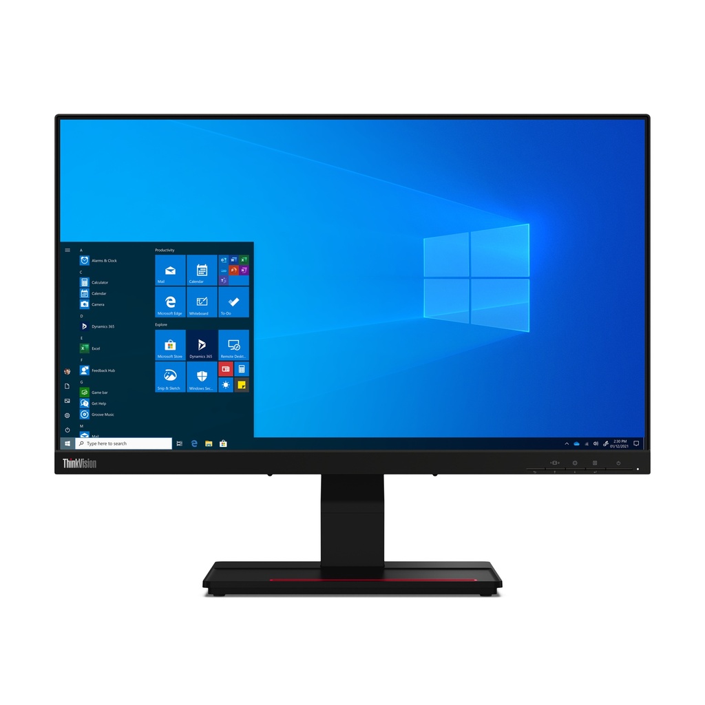 Lenovo ThinkVision T24t-20 computer monitor 60.5 cm (23.8") 1920 x 1080 pixels Full HD LED Touchscreen Capacitive Black