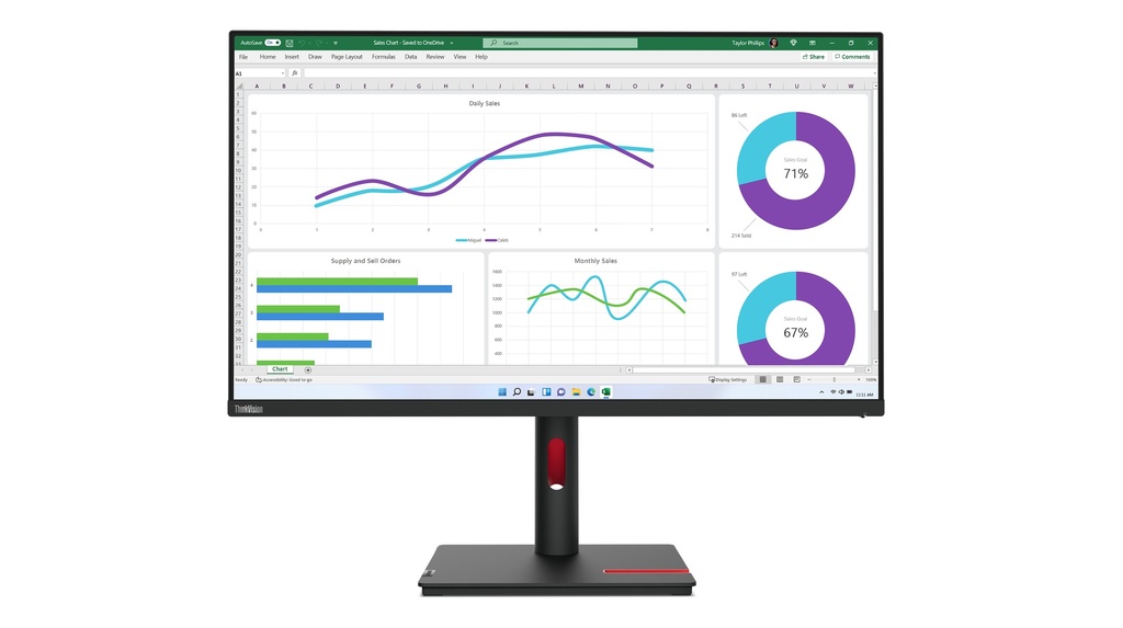 [63D3GAT1EU] Lenovo ThinkVision T32h-30 computer monitor 80 cm (31.5") 2560 x 1440 pixels Quad HD LED Black
