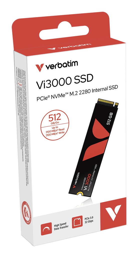 [49374V] Verbatim Vi3000 PCIe NVMe M.2 SSD 512GB