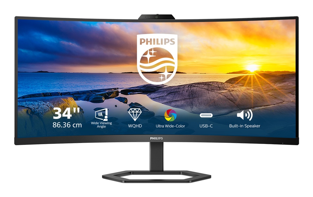 Philips 5000 series 34E1C5600HE/00 computer monitor 86.4 cm (34") 3440 x 1440 pixels 4K Ultra HD LED Black