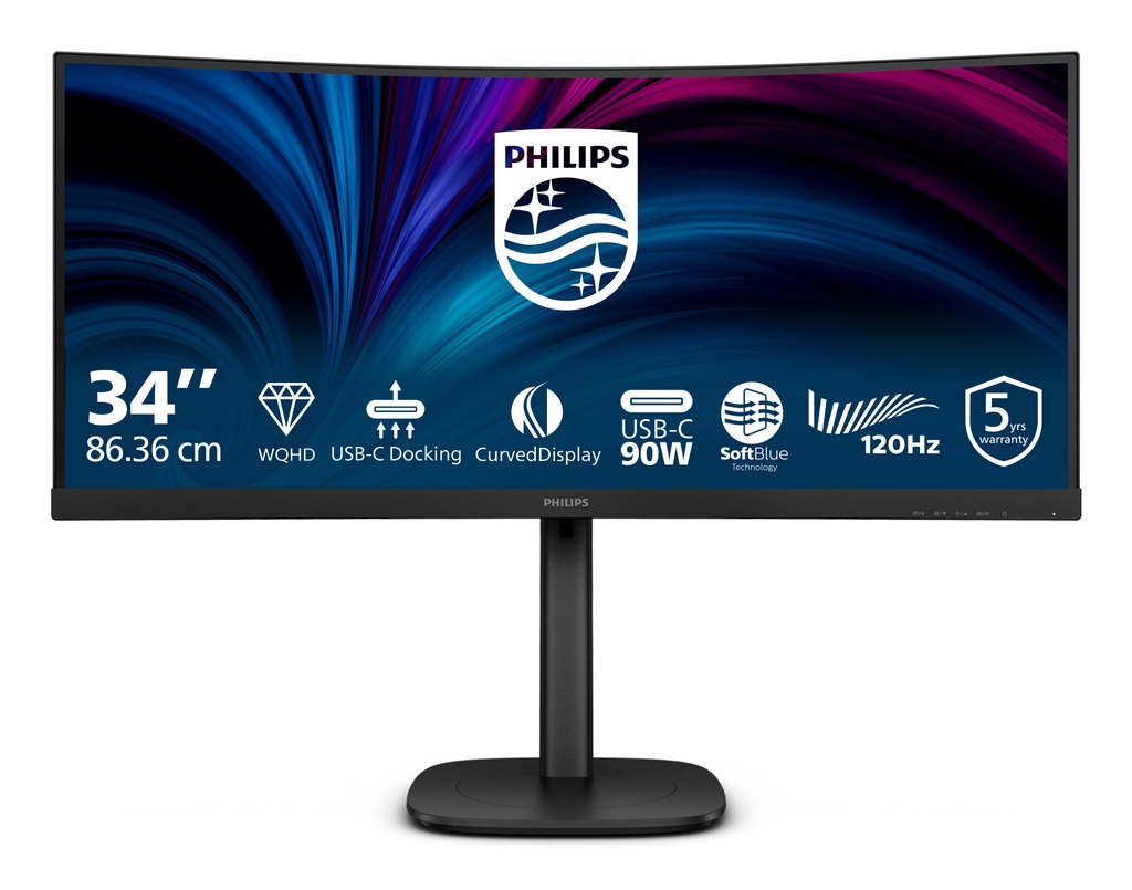 [34B2U3600C/00] Philips 3000 series 34B2U3600C/00 computer monitor 86.4 cm (34") 3440 x 1440 pixels Wide Quad HD LCD Black