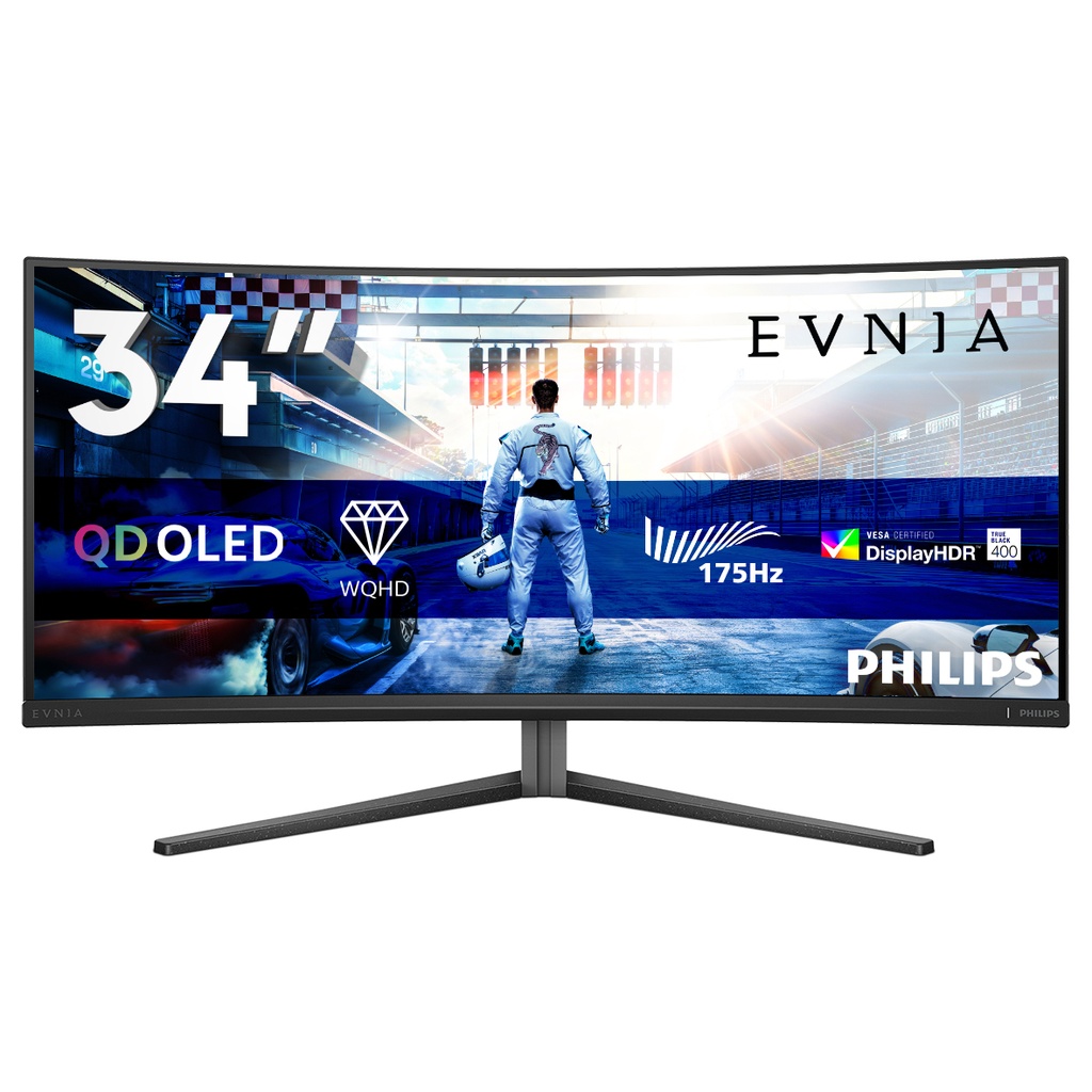 [34M2C6500/00] Philips Evnia 34M2C6500/00 computer monitor 86.4 cm (34") 3440 x 1440 pixels Wide Quad HD QD-OLED Grey