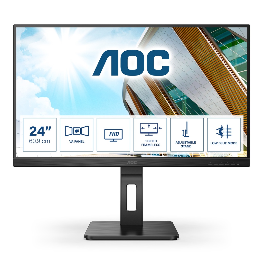 [24P2QM] AOC P2 24P2QM computer monitor 60.5 cm (23.8") 1920 x 1080 pixels Full HD LED Black
