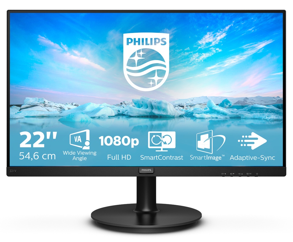 Philips V Line 221V8A/00 computer monitor 54.6 cm (21.5") 1920 x 1080 pixels Full HD LED Black