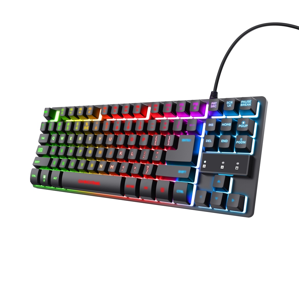 [25887] Trust GXT 833 Thado keyboard Gaming USB Dutch Black, Silver