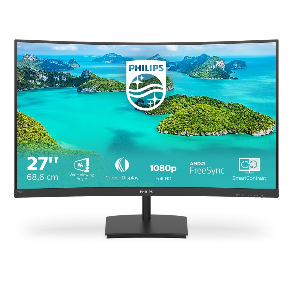 Philips E Line 271E1SCA/00 computer monitor 68.6 cm (27") 1920 x 1080 pixels Full HD LCD Black