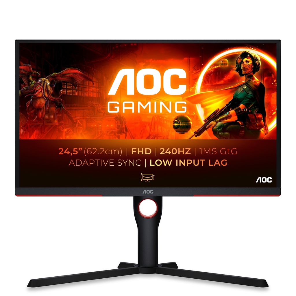 [25G3ZM/BK] AOC G3 25G3ZM/BK computer monitor 62.2 cm (24.5") 1920 x 1080 pixels Full HD Black, Red